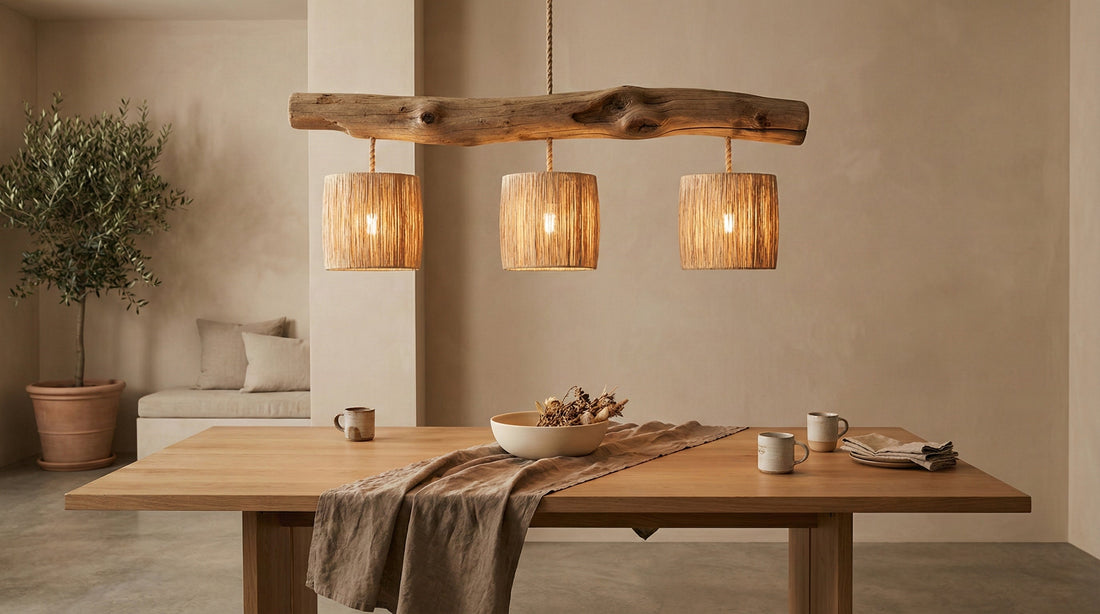 Porque a luz, a madeira e a ráfia falam a mesma linguagem