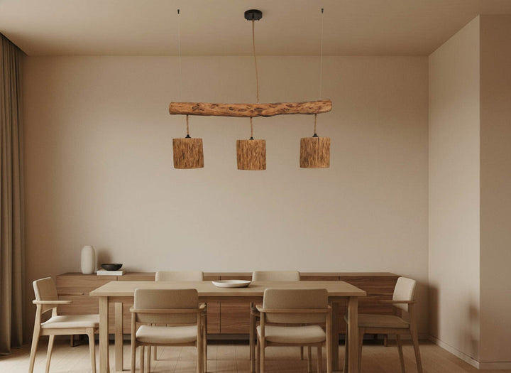 Handmade ESTEIO ceiling lamp in driftwood - LAMS Woodcrafts
